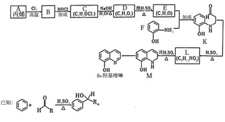8羟基喹啉被广泛用作金属离子的络合剂和萃取剂,也是重要的医药中间体。下图是8羟基喹啉的合成路线。已知:i.ii.同一个碳原子上连有2个羟基的分子不稳定。(1